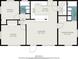 Floor plan highlighting the layout with bedrooms, kitchen, bathrooms, and living room at 7401 35Th N Ave, St Petersburg, FL 33710