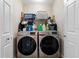 Functional laundry area with modern appliances and storage shelves for organization at 11803 70Th St, Largo, FL 33773