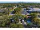 Aerial view of home and the neighborhood showing backyard pool with privacy fence at 145 38Th Ne Ave, St Petersburg, FL 33704