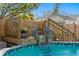 Backyard swimming pool with ladder and a wooden fence at 145 38Th Ne Ave, St Petersburg, FL 33704