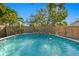 Refreshing backyard swimming pool with clear water and lush tropical landscaping at 145 38Th Ne Ave, St Petersburg, FL 33704