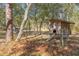 Backyard chicken coop provides a charming outdoor space for raising chickens in a natural setting at 16340 Marquis Rd, Brooksville, FL 34614