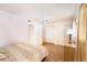 Spacious bedroom features a ceiling fan and sliding-door closet storage at 1900 59Th N Ave # 217, St Petersburg, FL 33714