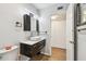 Modern bathroom with vessel sink, sleek vanity, and modern light fixture at 2259 Costa Rican Dr # 23, Clearwater, FL 33763