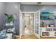 Inviting hallway with neutral walls and tile flooring leads to the main entrance at 3005 Bayshore Pointe Dr, Tampa, FL 33611