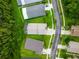 Aerial view of property showing roof and lush green surroundings at 30829 Iverson Dr, Wesley Chapel, FL 33543