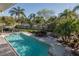 Aerial shot of the private pool and patio area at 7922 Spring Valley Dr, Tampa, FL 33615