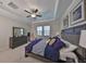 Bright main bedroom boasts trey ceilings, dual windows, and plush carpeting at 10072 Sage Creek Dr, Ruskin, FL 33573