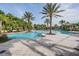 A large community pool surrounded by palm trees and plenty of space for relaxing at 17927 Bahama Isle Cir, Tampa, FL 33647