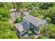 Aerial view of a home showcasing its backyard, deck, and surrounding greenery at 2217 Brevard Ne Rd, St Petersburg, FL 33704