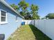 View of the fenced backyard showing the lawn at 4500 23Rd S Ave, St Petersburg, FL 33711