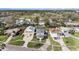 Aerial view of neighborhood showcasing well-maintained homes and lush greenery; golf course visible in background at 5426 Venetian Ne Blvd, St Petersburg, FL 33703