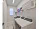 Laundry room with front load washer and dryer, plus shelving, making chores a breeze at 5523 Del Coronado Dr, Apollo Beach, FL 33572