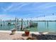 Wooden dock with inter coastal waterway views at 8685 E Bay Dr, Treasure Island, FL 33706