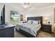 Tranquil main bedroom with water views, a comfortable bed, and stylish nightstands at 1030 Tidewater Shores Loop # 104, Bradenton, FL 34208