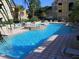 Resort-style community pool with comfortable lounge chairs and lush landscaping at 1226 S Missouri Ave # 1013, Clearwater, FL 33756