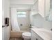 Clean bathroom featuring a shower/tub combo and vanity at 13102 Wagner Dr, Hudson, FL 34667