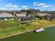 Waterfront home features a private dock and a screened lanai, perfect for enjoying the serene water views at 1804 Bunker Hill Dr, Sun City Center, FL 33573