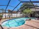 Private pool with screened enclosure and landscaped patio at 2412 Arborwood Dr, Valrico, FL 33596