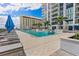 Bright pool scene with sun shelves, palm trees and city backdrop offer a luxurious escape at 301 1St S St # 3207, St Petersburg, FL 33701