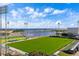 Wide stadium view, including soccer field, bay views, bright blue skies and sunny weather at 301 1St S St # 3207, St Petersburg, FL 33701