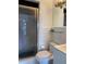 Clean bathroom with a glass shower and toilet at 3204 W Clinton St, Tampa, FL 33614