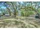 Expansive backyard featuring mature trees, lush greenery, and outbuildings near the property line at 37410 Dixie Ave, Dade City, FL 33525