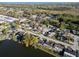 Aerial view of a quiet waterfront neighborhood, close to the ocean at 3814 Sunray Dr, Holiday, FL 34691