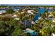 Aerial view of waterfront homes featuring private pools and dockage with access to the Gulf at 3960 13Th Ne Way, St Petersburg, FL 33703