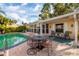 Inviting backyard with a sparkling pool, patio seating, and lush tropical landscaping for outdoor enjoyment at 3960 13Th Ne Way, St Petersburg, FL 33703