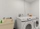 Bright laundry room with Samsung washer and dryer, as well as a utility sink at 5140 Kirkwood Ave, Spring Hill, FL 34608