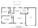 An 842 sq ft floor plan features two bedrooms, bathroom, kitchen, screened porch, living and dining room, and garage at 910 Lakeside Dr, Largo, FL 33778