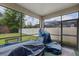 The enclosed patio is overlooking the backyard at 12934 Tikal Way, Trinity, FL 34655
