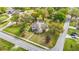 Expansive aerial view showcasing the home, surrounding neighborhood, and mature trees at 22119 Weeks Blvd, Land O Lakes, FL 34639