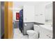 Full bathroom featuring a toilet, vanity, and shower with a decorative curtain at 39233 9Th Ave, Zephyrhills, FL 33542