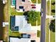 Aerial showcases waterfront homes, each with a private dock, along a canal in a well-maintained residential community at 7094 Kenwood Dr, North Port, FL 34287