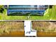 Aerial view of a waterfront property with a dock, pool, and landscaped backyard at 7094 Kenwood Dr, North Port, FL 34287