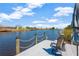 Waterfront backyard dock, perfect for enjoying scenic views and convenient boat access to a beautiful canal at 7094 Kenwood Dr, North Port, FL 34287