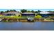 Waterfront view of multiple homes with docks and screened in patios in a canal community at 7094 Kenwood Dr, North Port, FL 34287