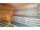 Interior view of wood paneled sauna with benches at 111 N 12Th St # 1426, Tampa, FL 33602
