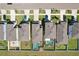 Aerial view of homes, lawns, pools, and driveways in a residential neighborhood at 11301 Hudson Hills Ln, Riverview, FL 33579