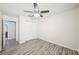 Bedroom featuring vinyl floors, ceiling fan, and closet at 11301 Hudson Hills Ln, Riverview, FL 33579
