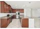 Kitchen featuring stainless steel appliances and granite countertops at 11301 Hudson Hills Ln, Riverview, FL 33579