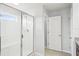 Shower with glass door and tiled seat at 11301 Hudson Hills Ln, Riverview, FL 33579