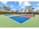 View of the community tennis courts with palm trees and foliage at 13823 Messina Loop # 204, Bradenton, FL 34211