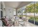Outdoor screened patio with seating and backyard views, perfect for relaxing at 4307 Dristol Ave, Spring Hill, FL 34609