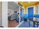 View from the patio to living room and open floor plan at 115 112Th Ne Ave # 310, St Petersburg, FL 33716