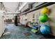 Well-equipped fitness center with exercise equipment and wall-mounted exercise ball rack for residents at 11521 Rose Tree Dr, New Port Richey, FL 34654