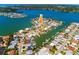 Expansive aerial view of waterfront homes and canals, showcasing the neighborhood's boating access at 118 Wall St, Redington Shores, FL 33708