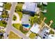 Aerial view of home with pool, and water access showcasing its prime waterfront location at 118 Wall St, Redington Shores, FL 33708